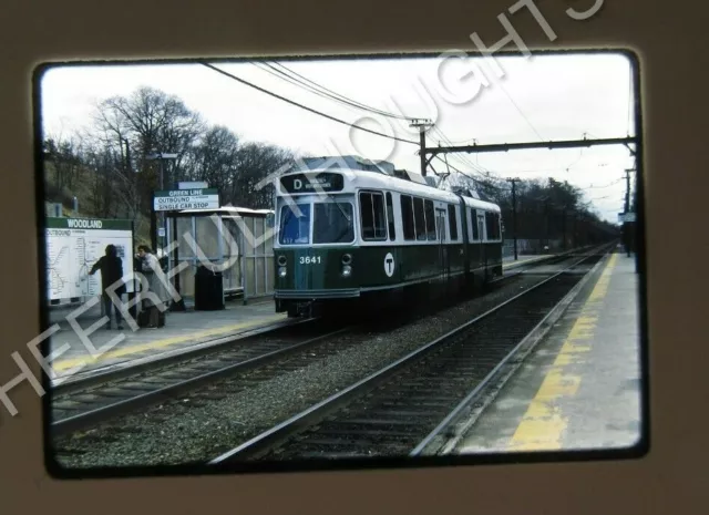 Original '86 Kodachrome Slide MBTA Boston Transit 3641 Trolley Woodlawn     23X6