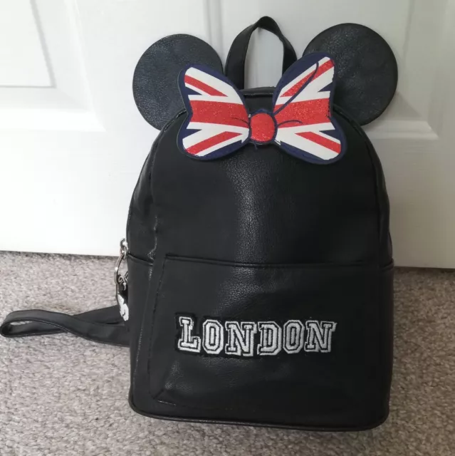 Primark Disney Mickey Minnie Mouse Bag Backpack London Bow British Flag Rucksack