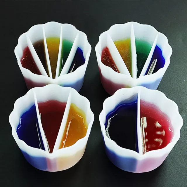 Tazas divididas de silicona para pinturas que vierten pintura acrílica -xp