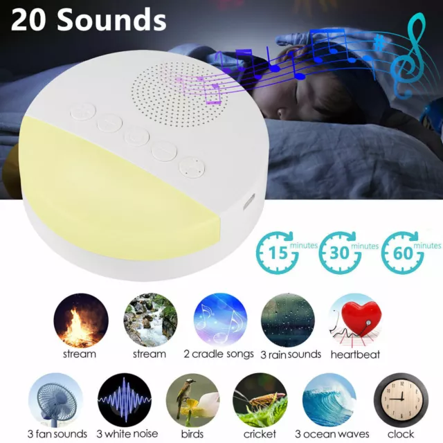 White Noise Therapy Sound Sleep Soothing Relax Machine Nature Sounds