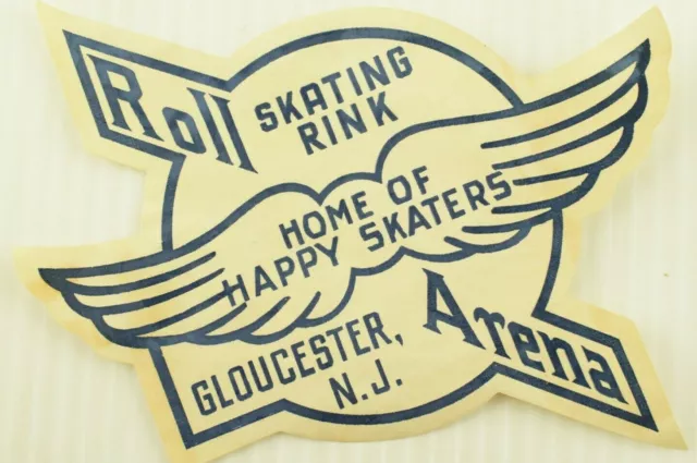 1930-50's Roll Arena, Gloucester, N.J. Roller Skating Label Vintage B7