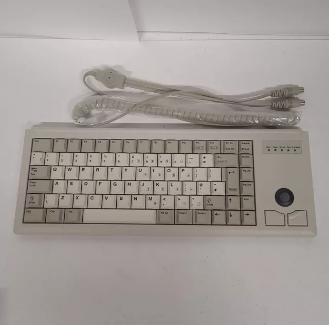 Keyboard Cherry G84 4400PAM 01 ML4400 With Trackball NOS 6 Pin Mini DIN Male