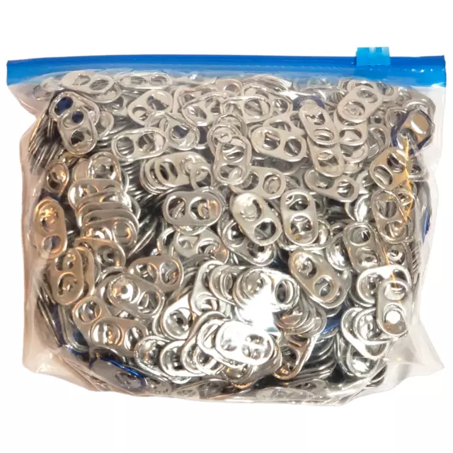1000 Aluminum Soda Pop Can Tabs Pull Beer Tops Silver Blue Energy Drinks
