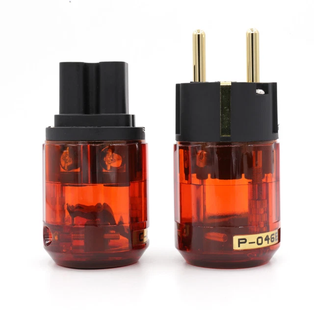 PAIR HIEND GOLD Plated Schuko Power Plug+IEC Connector Plug EUR 9,64