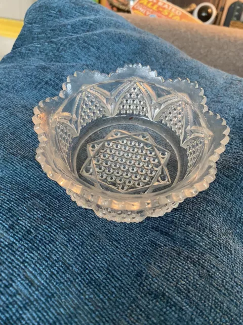 Vintage Crystal Candy Dish/ Serving Bowl