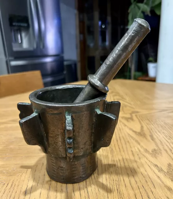 13th / 14th Century Spanish Bronze Mortar & Pestle Islamic Massive 12 LBS