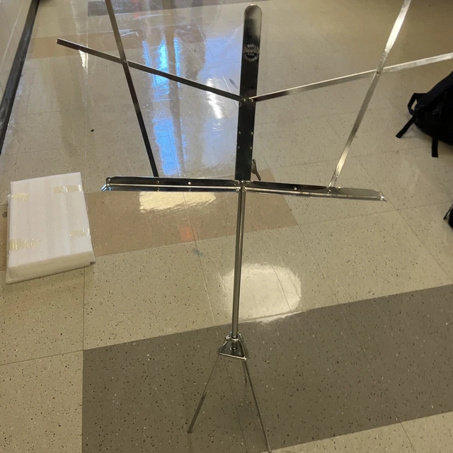 Hamilton No. 400-N Folding Chrome Music Stand, Adjustable Height.