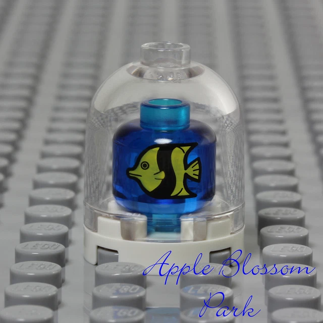 NEW Lego Minifig sized Fish Tank AQUARIUM w/Yellow & Black Fish - Minifigure Pet