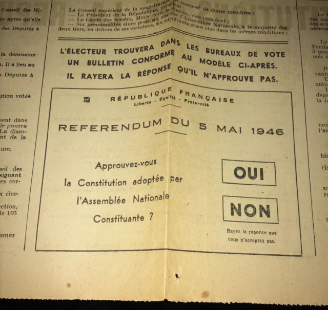 Constitution De La République Française. (19 Avril 1946). Quatrième République. 3