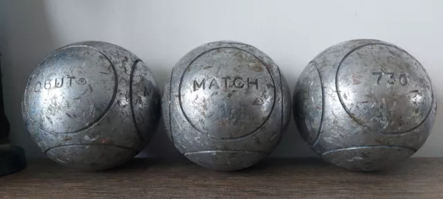 3 boules de pétanque OBUT match 730 Y44