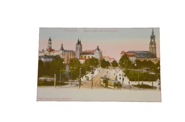 Ansichtskarte Repro Dresden Neustadt Albertplatz m. Hauptstrasse 1900 AK neu