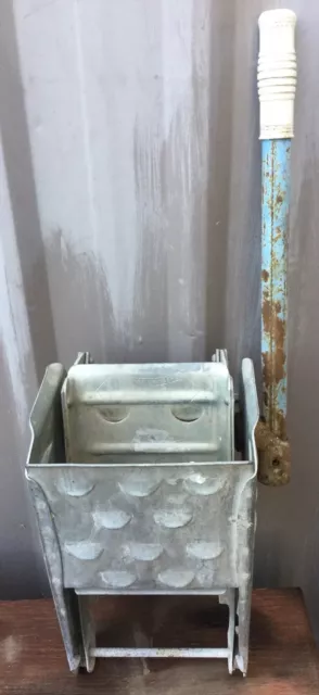 VINTAGE White Mop Wringer Co. Galvanized Steel Mop Wringer # 1 SM - Works Great