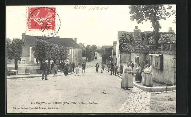 CPA Grancey-sur-Ource, Rue, côté Nord 1911