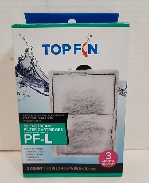 Top Fin PF-L Silenstream Filter Cartridges 3 Pack pf20 pf30 pf40 pf75