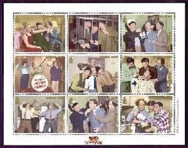 Mongolia 2000 - The Three Stooges - Sheet Of 9 Stamps - MNH