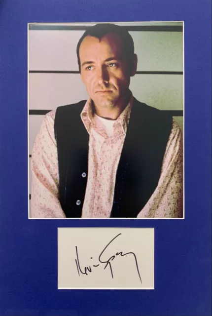 Kevin Spacey HAND SIGNED White Card Usual Suspects Photograph IN PERSON COA Rare