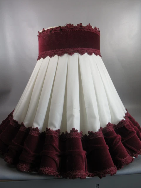 Abat-jour Victorien Downton Abbey - Perles Rouges, Franges, Diamètre 20 Pouces (50 Cm)