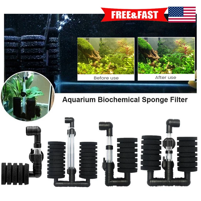 Air Sponge Filter Biological Aquarium Water Fish Tank Foam Oxygen Pump Filter