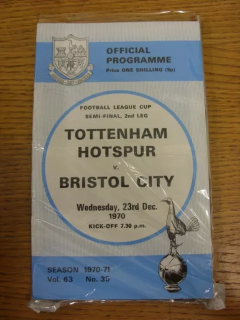 23/12/1970 Football League Cup Semi-Final: Tottenham Hotspur v Bristol City  . T