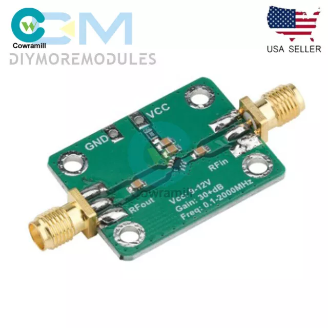 RF Wideband Amplifier Low-noise LNA Broadband Module Gain 32dB 0.1-2000MH​z New