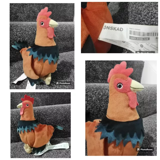 IKEA ONSKAD 11& Rooster Cockerel Chicken Bird Plush Soft Toy Comforter