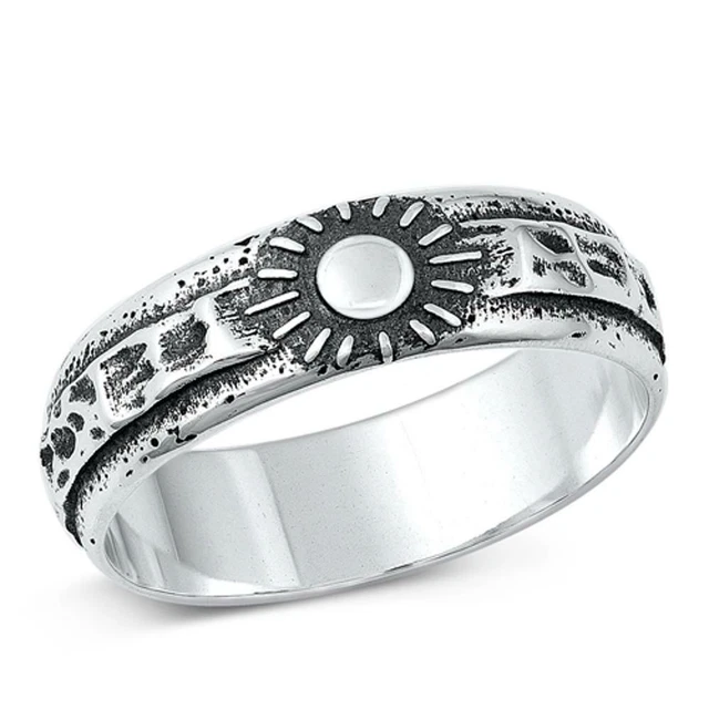 Cute Vintage Sun King Classic Ring New .925 Sterling Silver Band Sizes 5-10
