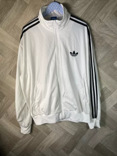 Men’s Stunning Adidas Originals White Tracksuit Top Jacket, Size: 2XL