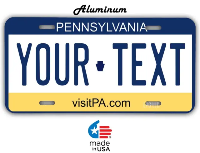 12 X 6" Custom Text PA Pennsylvania Personalized License Plate ANY TEXT YOUR