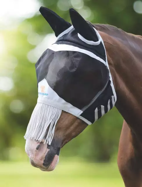 Fly Guard Pro By Shires Fine Mesh Fly Mask With Ears And Nose Fringe