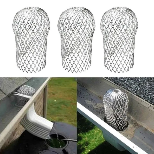 4PCS ROOF GUTTER Guard Filters Downpipe Stop Leaf Drains Filter ...