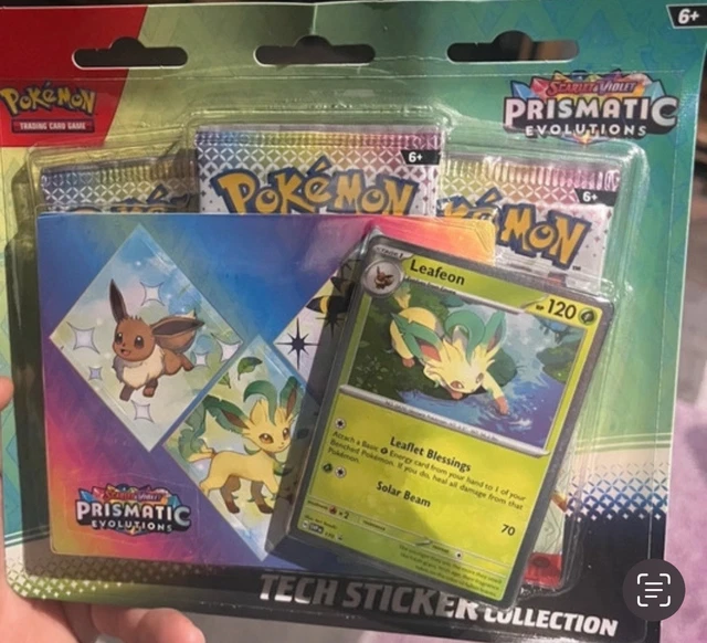 Pokemon Prismatic Evolutions Tech Sticker Collection Sealed Leafeon