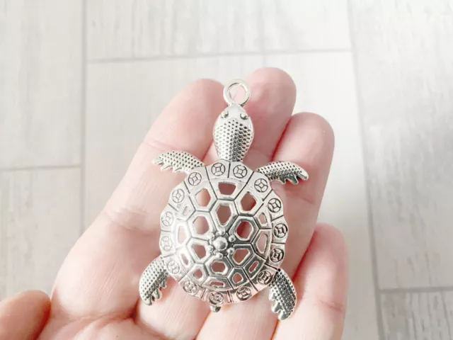 10 x Large Turtle Charms Tibetan Silver Pendant Joblot Bulk Wholesale Sea