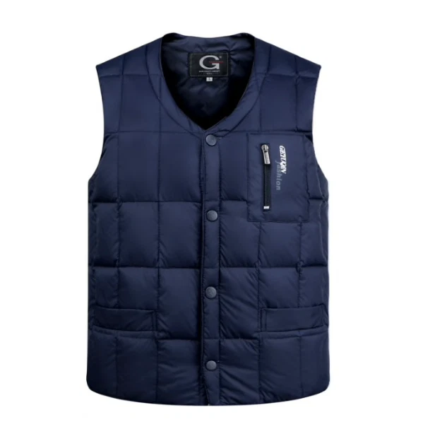 veste doudoune sans manche duvet plume de canard homme légère chaude gilet col v