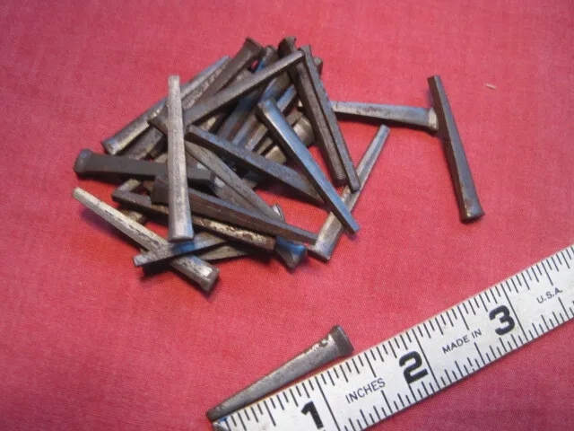 Vintage LOT 25 Hard Cut Hand Forged Nails  1-1/2”  Cast Iron?