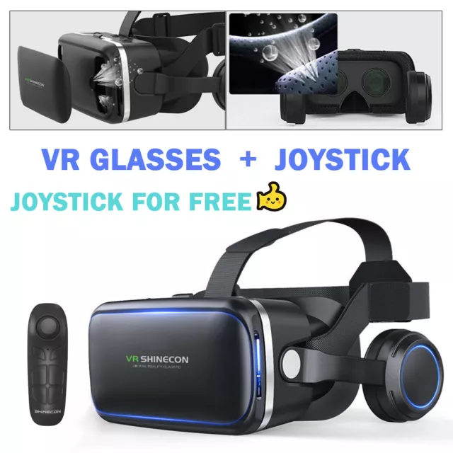360° VR Headset VR BOX 3D Virtual Reality Glasses Fit Iphone X 11 Samsung S9 S8