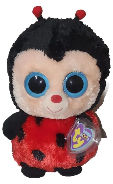 TY Beanie Boos - BUGSY the 9" Medium Ladybug (Solid Eyes) NEW MWMTs Plush Toy