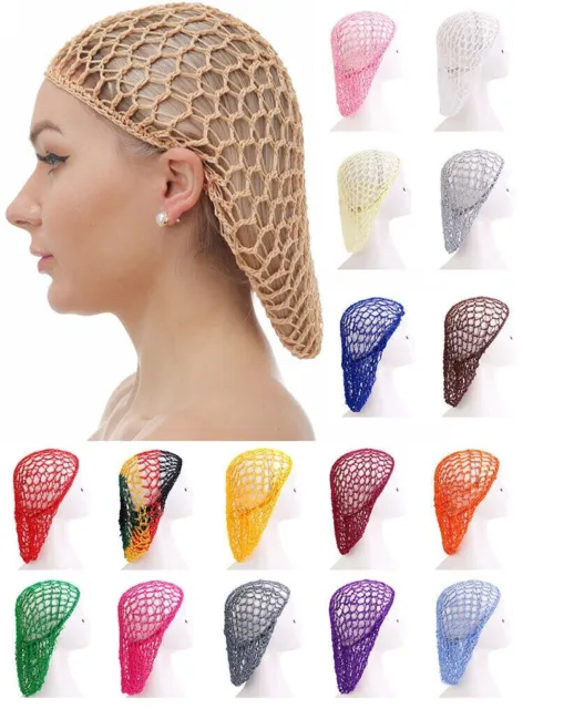 Women Vintage Ladies Soft Rayon Hair Net Snood Crochet Hair net Cap Braid Net