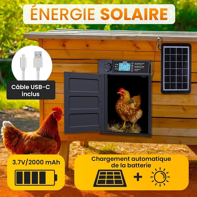 Okkobi Porte Automatique Poulailler Solaire - Ecran LCD - Télécommande, capteur de lumière et minuterie - Sécurité et tranquillité d'esprit : Fonction Anti-pincement - Protection | Rakuten Okkobi Porte Automatique Poulailler Solaire - Ecran LCD - Télécommande, capteur de lumière et minuterie - Sécurité et tranquillité d'esprit : Fonction Anti-pincement - Protection | Rakuten