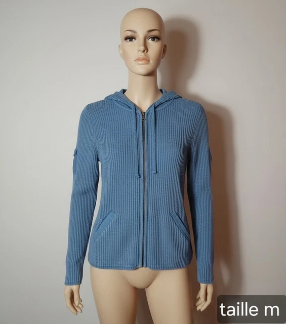 Pull Gilet Kaporal Gris - Taille S, Viscose/angora, Imprimé Fleurs & Paillettes Dos