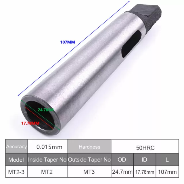 Reduzierhülse Morsekegel MK3 auf MK2 Konushülse Adapter Reduzierend Bohrer DE 3