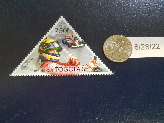 Ayrton Senna Race Car Driver 2013 Republique Togolaise Perforated Stamp