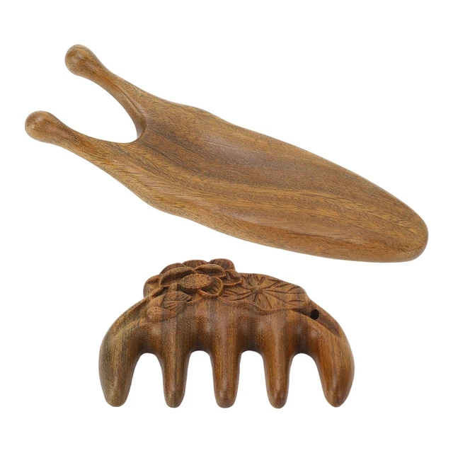 Sandalwood Guasha Massage Comb Relieve Stress Promote Scalp Health Enhance
