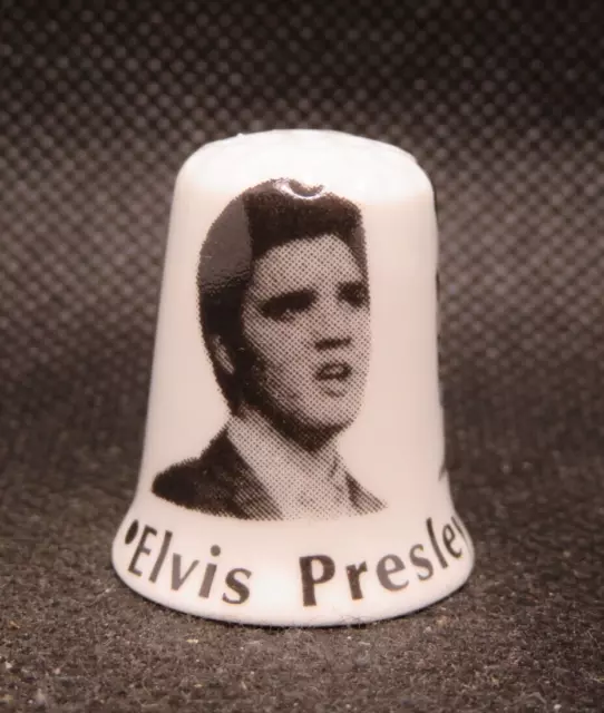 English Fine Bone China Thimble - Elvis Presley - The King