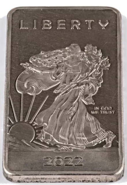 1 TROY OUNCE/OZ .999 Pure Nickel (Ni) Metal Walking Liberty Bar - Eagle