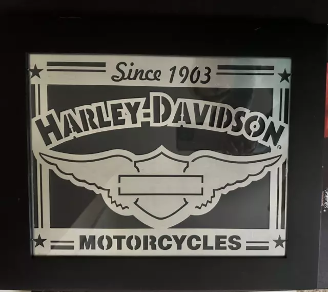 Harley Davidson framed metal sign 17"x14"