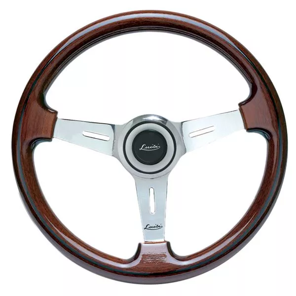 CLASSIC SPORT WOOD STEERING WHEEL 370mm LUISI MUGELLO II MAHOGANY MADE IN ITALY