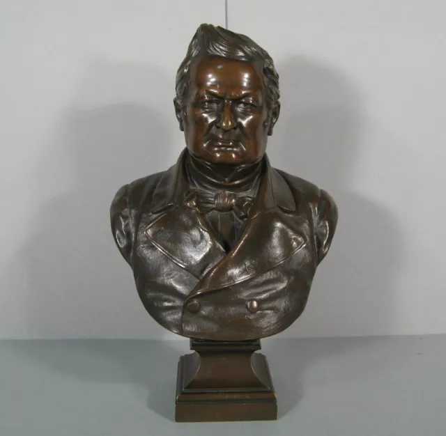 Büste Adolphe Thiers Skulptur Bronze Antik Unterzeichnet Bulio