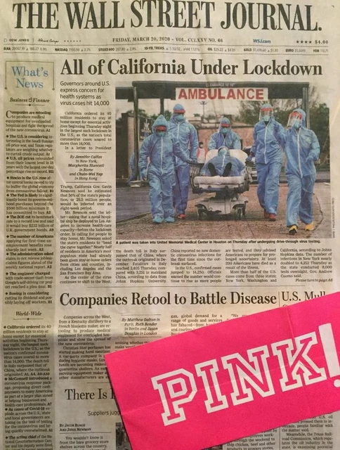 Covyd 19 California Lockdown The Wall Street Journal Article Wsj Mar 20 2020 2 P