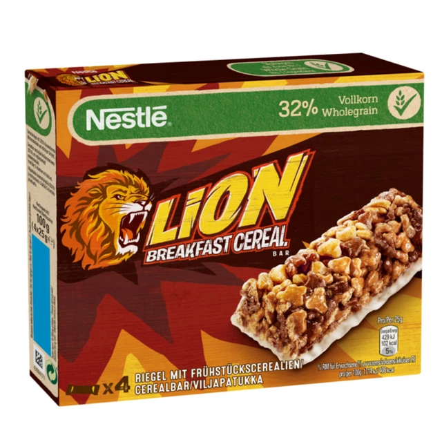 NESTLÉ LION BREAKFAST Cereal Bar Crispy Cereal Bar 4 x 25g 100g £2.07
