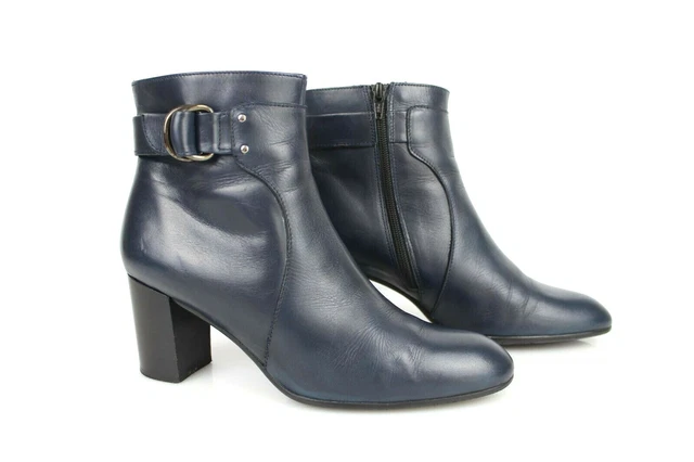 MINELLI Bottines Boots Talon Cuir Bleu marine T 41 Très bon état